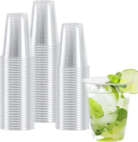 Clawsoff 445003139136 100 Count - 12 Oz Plastic Cups Clear Disposable Pet Bulk Cold Party