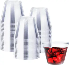 B0cy1spf8r Clawsoff 9 Oz Clear Plastic Cups 100 Pack Disposable Fancy For Wedding Cocktail