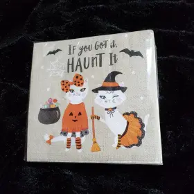 621050 Clementine If You Got It Haunt 5 Inch X Halloween Cat Paper Party Drink Napkins 40ct