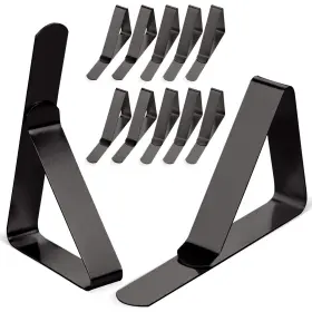 Clipra 196852860203 Tablecloth Clips Black - 12 Pack Stainless Steel Rust Proof And Non-slippery Ta