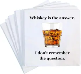 Cloverjoyed 757350892068 Bourbon Whiskey Cocktail Napkins 50 Pack Funny Whisk
