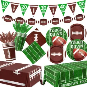 Cmusko 717181213418 Football Party Supplies Kit Serve 25 178pcs Theme Decorations