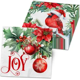 Cmusko 717181213692 40pcs Christmas Napkins Cardinal Party Supplies Disposable Paper N