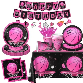 Cmusko 717225013813 Basketball Party Decorations 142pcs Pink Sports Theme Suppl