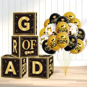 Cmusko 717225014681 2024 Graduation Decorations Balloon Boxes Set Class Of Fo