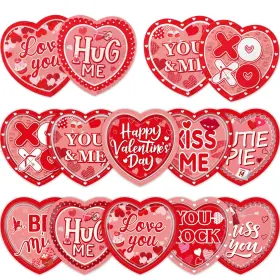 Cmusko 717325380655 Valentines Day Party Supplies 60pcs Red Heart Shaped Plates And N