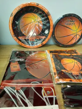 Cmusko 762704569497 Basketball Party Supplies 142pcs Sports Theme Birthday