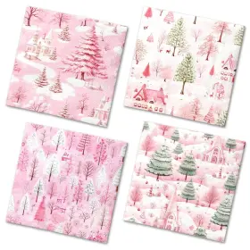 Cmusko 770642447401 Pink Christmas Tree Napkins-40pcs Disposable Paper Napkins Holly Me