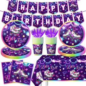 Decoration142 Cmusko 772123588771 Roller Skating Party Suppliesroll Theme Birthday Pcs Lets Roll