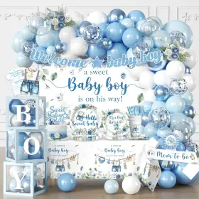 Cocomigo25-0041 Cocomigo 260pcs Baby Boy Shower Decorations All-in-one Set With Balloon