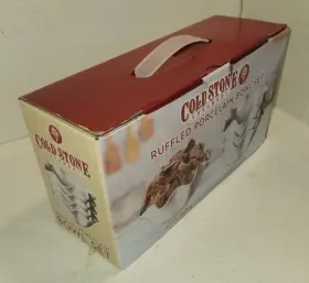 Cold Stone Creamery 041979209131 Set Of 4 Ruffled Porcelain Ice Cream Dessert Bowls - New