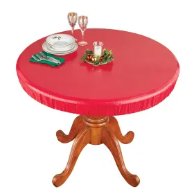 Etred48 Collections Etc Versatile Red Stretch-to-fit Table Cover