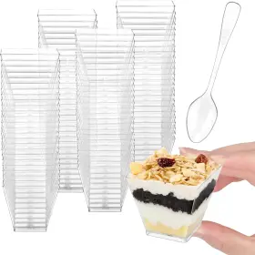 Colovis 313039139123 Mini Dessert Cups 100 Ct 2oz Clear Plastic Parfait Appetizer With Colovis 313039139123 Mini Dessert Cups 100 Ct 2oz Clear Plastic Parfait Appetizer With