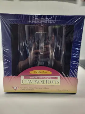 Comet 074506531535 Vintage Disposable Plastic Champagne Flutes 10 Pack New Years Eve