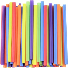 Comfy Package 445052283217 100 Count Jumbo Plastic Smoothie Straws - 8.5 Inch High Assorted