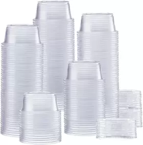 Comfy Package 696568315467 200 Sets - 5.5 Oz. Plastic Disposable Portion Cups With Lids Souffle