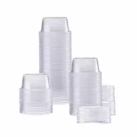 Comfy Package 810085796008 100 Sets - 2 Oz. Plastic Portion Cups With Lids Souffle