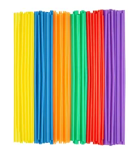 Comfy Package 850020988419 500 Pack Long Disposable Plastic Drinking Straws Count Assorted Colors