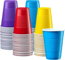 Comfy Package 850020988693 9 Oz. - 50 Count Plastic Party Cups Disposable Assorted Colors Drinking