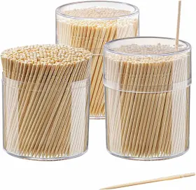 Comfy Package 850020988990 1500 Count Bamboo Wooden Toothpicks Wood Round Single-point Teeth Tooth Picks