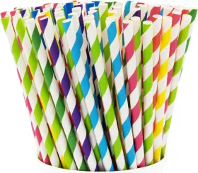 Cp-pds-200 Comfy Package Gusto 200 Pack Striped Paper Drinking Straws Sturdy And Non-soggy 100%