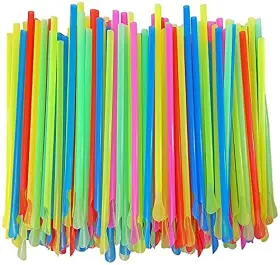 Concession Essentials 810011479128 8ftft Unwrapped Snow Cone Spoon Straw Assorted Bright Colors. Pack Of 800ct