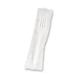 Concession Essentials 810011479715 Medium Weight Individually Wrapped Plastic Forks Great For Take-out. 100 Pie