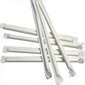 Concession Essentials 810011479821 Plastic Straws Wrapped 500 Pack - 10.25 Inch Jumbo Drinking Straw Foodservic