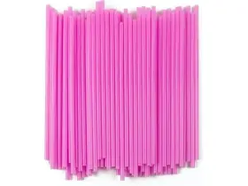 Concession Essentials 810170813672 Hot Pink Flex Straws 11.5 Inches 60 Count Black