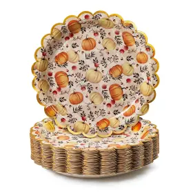 Confettiville 897104645895 Thanksgiving Paper Plates 50-count Fall-themed Decorative Disposable Serving