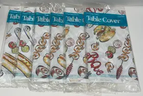 Contempo Colours 076526107615 American Greetings Designware Plastic Table Cover 54 Inch X96 Picnic/barbecue Lot/3