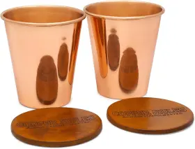 Copper Mules 860353002157 Pure Tumbler Set Of 2 Handcrafted Super Heavy 14 Ounces