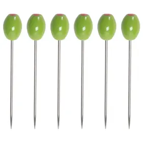 Cork Pops 095865009695 Stainless Steel Green Olive 6 Inch Cocktail Pick Set Of