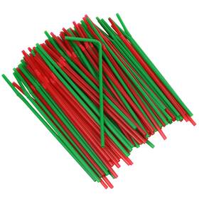 Corporation 21812 Select Plastic Flexible Christmas Straws 8 Inch 100 Piece Set Green/red
