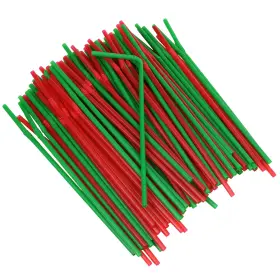21812 Corporation Select Plastic Flexible Christmas Straws 8 Inch 100 Piece Set Green/red