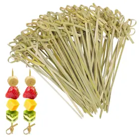 Cosweet 882672472916 500 Pcs Bamboo Cocktail Picks 4.8 Inch Natural Biodegradable Food Skewers With L