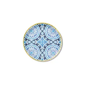 Coterie 644216832002 Blue And Gold Small Plates Set Of 10 7.25 Inch Moroccan Navy Wedding Party
