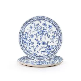 Coterie 787790261001 Fancy Paper Plates Set Of 10 Large Blue And White Floral F