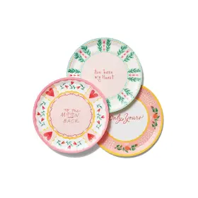 Coterie 787790275008 All You Need Is Love Paper Plates Set Of 10 Large - Heart Plates/flora