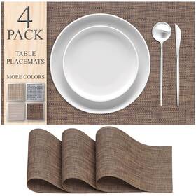 Craftycrocodile 602697513377 Vinyl Placemats Set Of 4 - Heat Resistant Brown