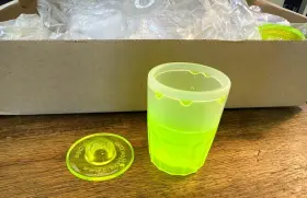 30311 Crazy Glow Directglow 2oz 100ct Neon Assorted Blacklight Plastic Shot Glasses Party
