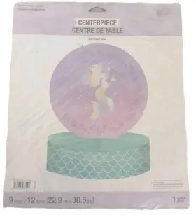 Creative 039938567941 Mermaid Shine Silver Foil Party Tableware And Decorations Centerpiece 9 Inch X 12