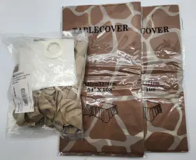354595 Creative 2 Safari Jungle Table Covers Giraffe Paper Tablecover 54 Inch X108 And 81 Balloons