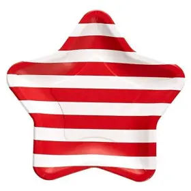 Tw13-21994 Creative Brands Disposable Red And White Striped American Star Shaped 1 Count Pack Of 8