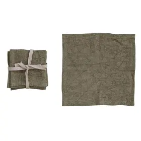 Creative Co-op 191009600039 10 Inches Square Stonewashed Linen Cocktail Party And Kitchen Use Olive Colo