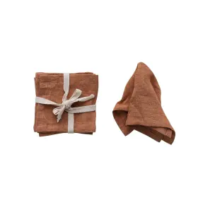 Creative Co-op 191009600046 10 Inches Square Stonewashed Linen Cocktail Party And Kitchen Use Rust Color