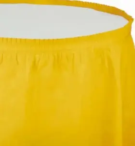 01-0041 Creative Converting School Bus Yellow Plastic Table Skirting 29 Inch X 13ft Tableware Party Decorations