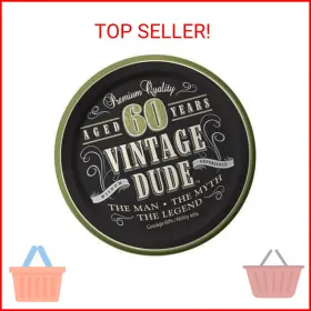 Creative Converting 039938065744 8 Count Vintage Dude 60th Birthday Round Dessert Plates