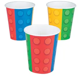 Creative Converting 039938285920 8ct X 5 40 Building Blocks Block Party Supplies 9oz Hot Cold Cups Tableware