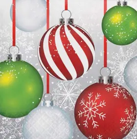 Creative Converting 039938607289 Holiday Ornaments Christmas Paper Lunch Napkins 16 Count